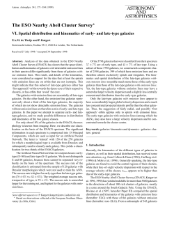 ASTRONOMY AND ASTROPHYSICS The ESO Nearby Abell Cluster