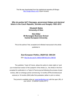 The End of the Party: Political Risk and Failed Parties