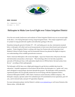 Helicopter to Make Low-Level Fight over Tulare Irrigation District