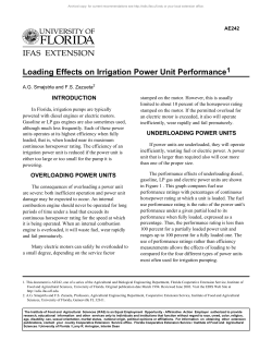 Loading Effects on Irrigation Power Unit Performance1