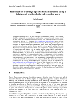 Identification of embryo specific human isoforms using a database of