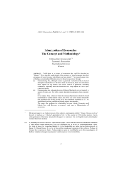Islamization of Economics: The Concept and Methodology