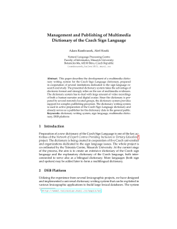 Management and Publishing of Multimedia Dictionary of the Czech