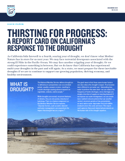A Report Card on California`s Response to the Drought