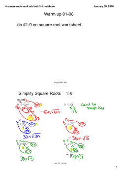 4 square roots mult add sub 3rd.notebook
