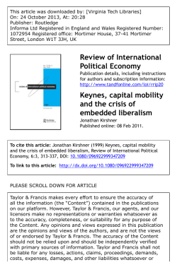 Keynes, capital mobility and the crisis of embedded