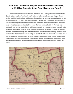 How Two Deadbeats Helped Name Franklin Township, or Did Ben