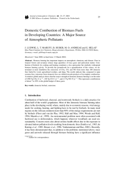Domestic Combustion of Biomass Fuels in Developing Countries: A