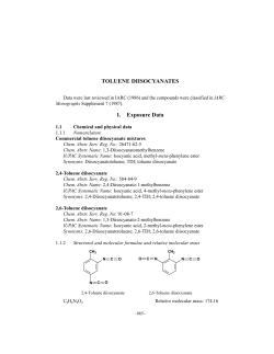 TOLUENE DIISOCYANATES 1. Exposure Data