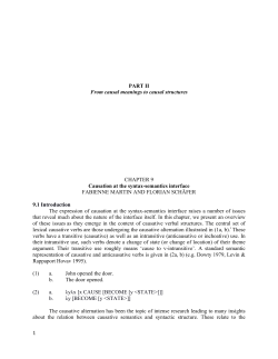 Causation at the syntax-semantics interface