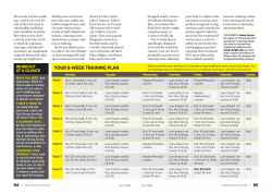 your 8-Week traininG Plan