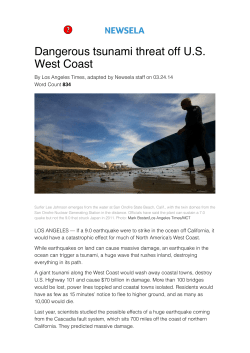 Dangerous tsunami threat off US West Coast