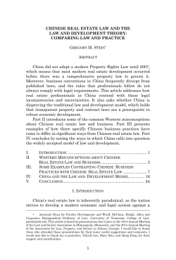 1 CHINESE REAL ESTATE LAW AND THE LAW AND