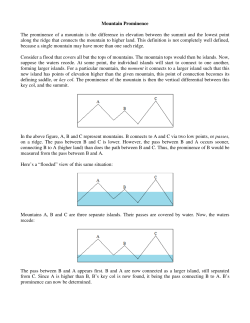 Mountain Prominence The prominence of a mountain is the