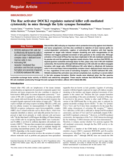 The Rac activator DOCK2 regulates natural killer cell&ndash;mediated