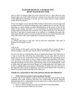 danger signs in a woman you you must watch for