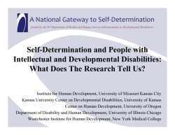 Self-Determination and People with Intellectual and
