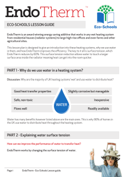 ECO-SCHOOLS LESSON GUIDE PART - Why do we use water in a