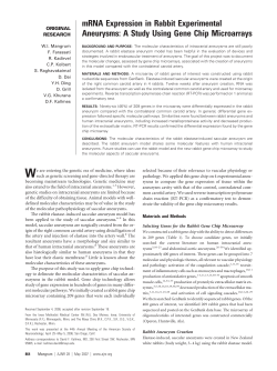 mRNA Expression in Rabbit Experimental Aneurysms: A Study