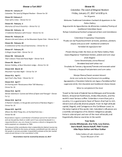 Dinner #1 Colombia: The Land of Magical