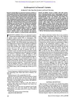 Erythropoiesis in Fanconi`s Anemia