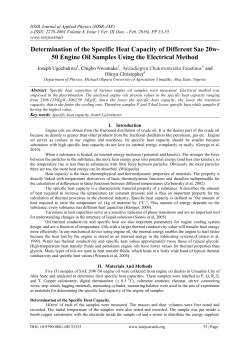 Determination of the Specific Heat Capacity of Different Sae 20w
