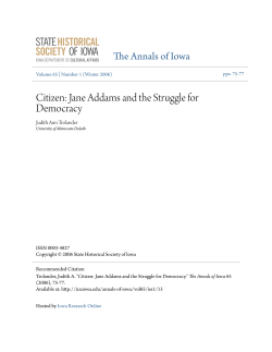 Jane Addams and the Struggle for Democracy