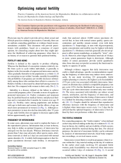 Optimizing natural fertility