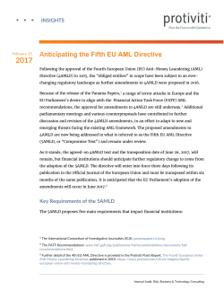 Anticipating the Fifth EU AML Directive