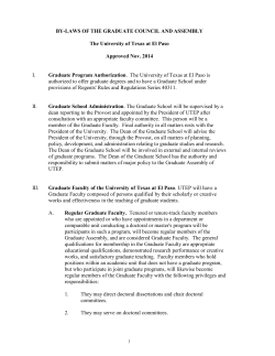 BY-LAWS OF THE GRADUATE COUNCIL AND ASSEMBLY The