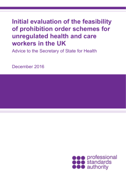 Initial evaluation of the feasibility of prohibition