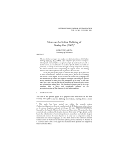 Notes on the Italian Dubbing of Donkey Xote (2007)