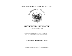 151st WESTBURY SHOW - Equestrian Tasmania