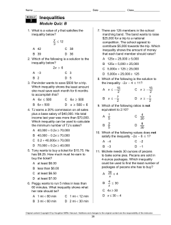 Inequalities - Lake County Schools