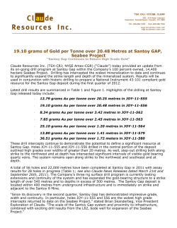 19.10 grams of Gold per Tonne over 20.48 Metres at Santoy GAP