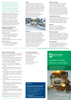 A guide to winter service in your area
