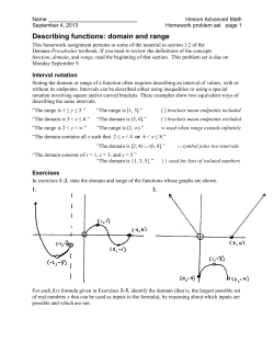 Describing functions: domain and range