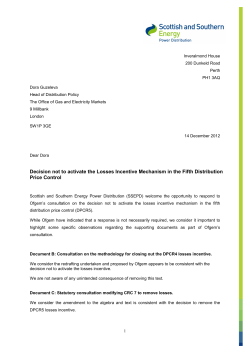 Decision not to activate the Losses Incentive Mechanism in the Fifth