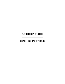 catherine cole teaching portfolio