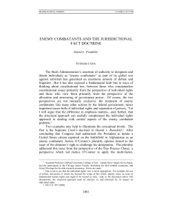 Enemy Combatants and the Jurisdictional Fact Doctrine