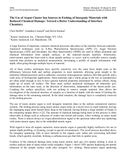 The Use of Argon Cluster Ion Sources in Etching of Inorganic