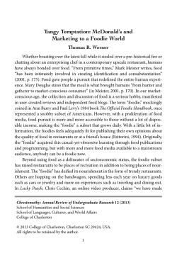 Tangy Temptation: McDonald`s and Marketing to a Foodie World