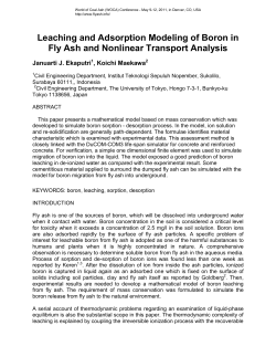 Leaching and Adsorption Modeling of Boron in Fly Ash and