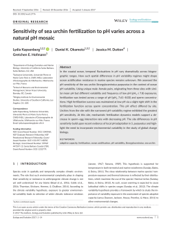 Sensitivity of sea urchin fertilization to pH varies across a natural pH