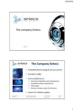 Sintecs Company presentation (2016)