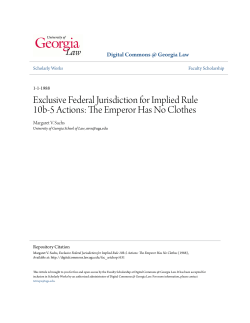 Exclusive Federal Jurisdiction for Implied Rule 10b