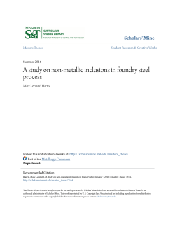 A study on non-metallic inclusions in foundry steel