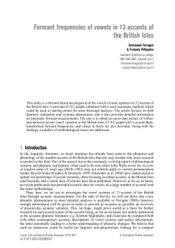 Formant frequencies of vowels in 13 accents of the British Isles