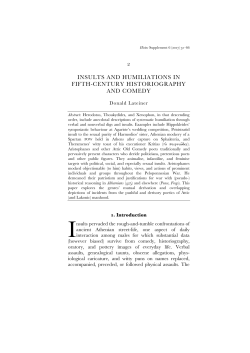 Insults and Humiliations in Fifth-Century Historiography and Comedy