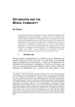 defamation and the moral community